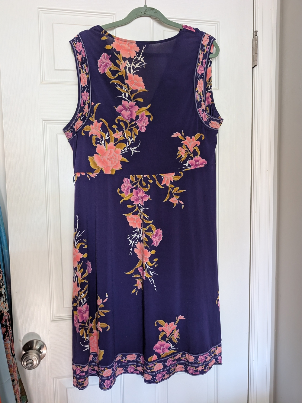 Apt 9 Floral Wrap-Front Sleeveless Dress - Purple with Pink Floral 1X - Picture 6 of 7